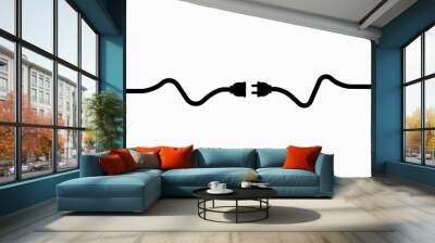 Electrical connection, plug and socket, conductor of electricity illustration background Wall mural