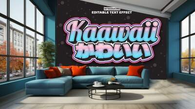 Kawaii new editable text effect in new modern trend style Wall mural