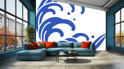 asia and oriental water ocean wave line pattern design elements Wall mural