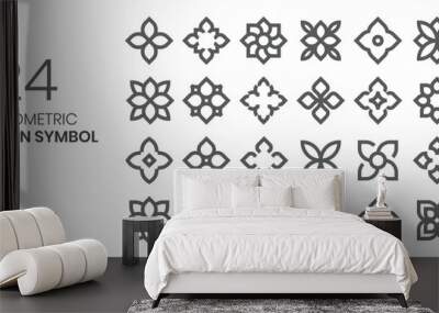 geometric icon symbol for pattern, logo, decoration vector outline style Wall mural