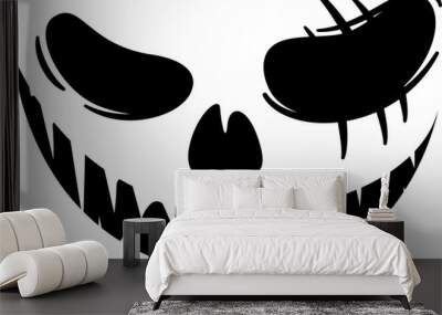 horror and scary faces halloween silhouette Wall mural