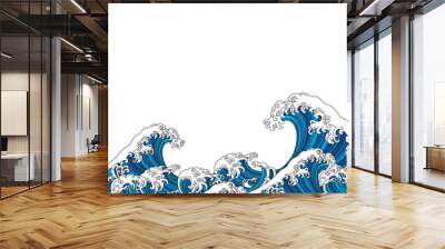 Japan wave oriental design seamless background illustration Wall mural