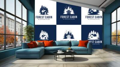 collection of home cabin , adventure outdoor, logo design inspiration. Wall mural