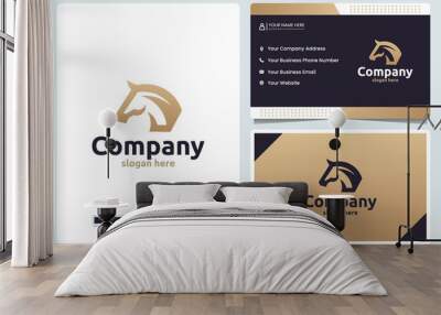 head horse , line art ,logo design and business card Wall mural