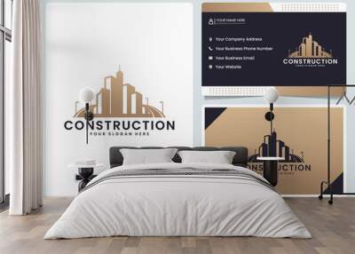 luxury building ,apartment ,logo design and business card Wall mural