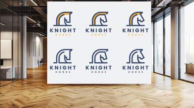 set logo knight horse with line art concept logo design inspiration Wall mural