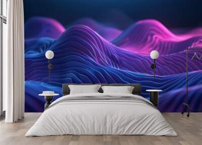 Dynamic Abstract Technology Layers of waves Background with Lines, Graphic Resources, abstract graphic, banner design, pattern design, wallpaper, web background template Wall mural