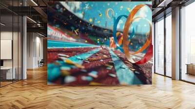 Olympic Stadium Scene, Showcasing the Excitement of Millions for the Olympic 2024 Games, Sports and Championship concept, Graphic Resources, Wallpapers, Brochure, Websites, banner design, Advertising, Wall mural