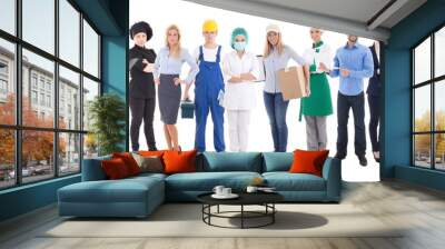 business team concept - set of different people isolated on whit Wall mural