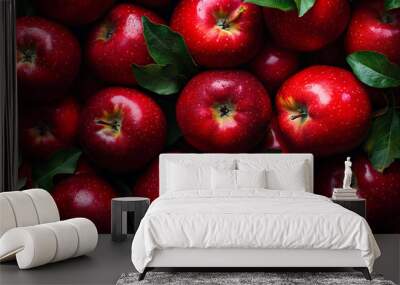 close up of red apples as background Wall mural