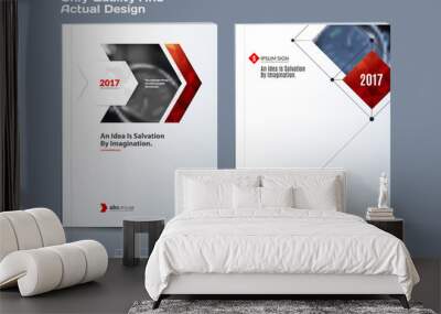 Annual report, business abstract vector template. Brochure desig Wall mural