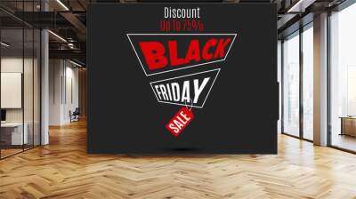 Black Friday sale design template. Creative banner. Vector illus Wall mural