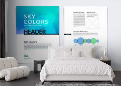 Business brochure, flyer and cover design layout template with b Wall mural