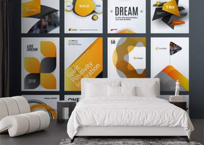 Creative design of brochure set, abstract annual report, horizontal cover Wall mural