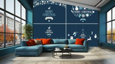 Merry Christmas decoration and card design. Happy New Year desig Wall mural