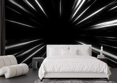 Anime Comic Speed Lines. Anime motion background. Fast Speed line Black and White. Wall mural