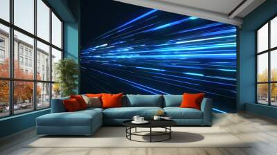 Digital Technology Stream Super Fast Speed Lines From Far Side Background Wall mural