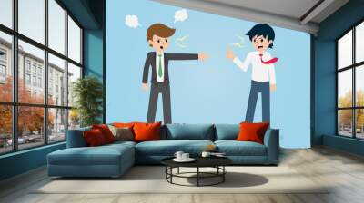 Salary Man 01 are Quarrel with Colleagues. Without Planning, Mistakes can cause a Fight. Wall mural