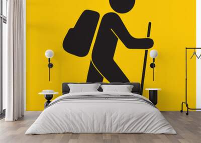 Hiking icon illustration Wall mural