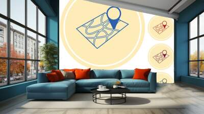 Pointer on map icon Wall mural