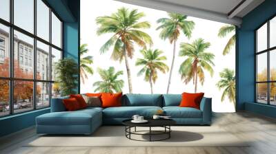 coconut tree watercolor clipart	 Wall mural