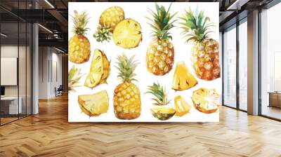 pineapple watercolor clipart	 Wall mural