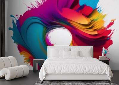 brush strokes 360 degree pixel multi color illustration Wall mural