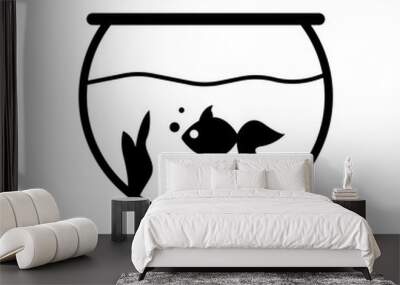 fish bowl icon vector Wall mural