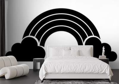 rainbow silhouette vector Wall mural