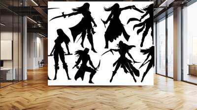 female warrior silhouettes Wall mural