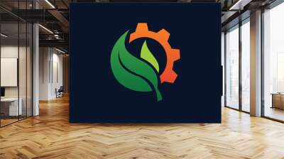 gear automotive and leaf vector logo design Wall mural