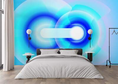 Futuristic abstract background with hi tech circular shape. blue portal ui with hologram light technology and neon circle effect. Futuristic game technology, bright wrap aura.  Wall mural