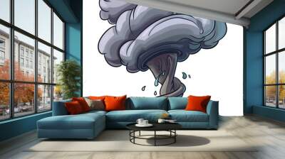 tornado illustration, tornado cartoon Wall mural