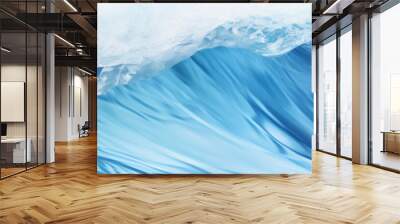 Abstract blue and white ocean wave web banner as backdrop for copy space text Wall mural