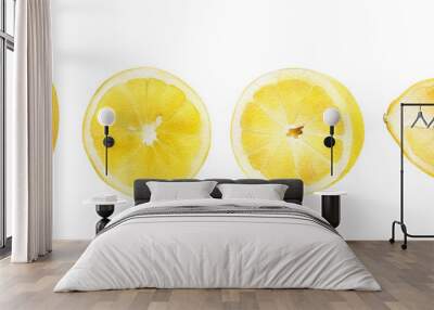 watercolor lemon illustrations set. hand-drawn vintage tropical yellow citrus fruit isolated on whit Wall mural