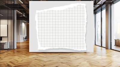 one white single block pages new torn ripped grid paper Wall mural