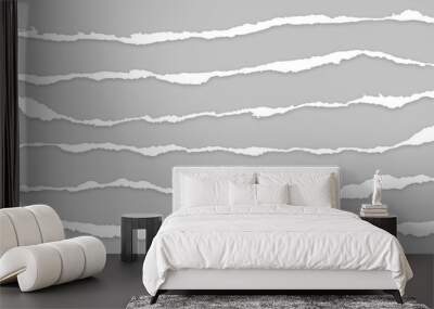 ripped pages 6 difrent shapes end page paper Wall mural