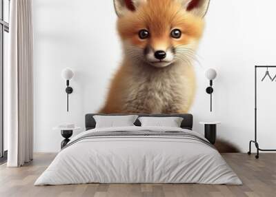 Cute baby fox clip art Wall mural