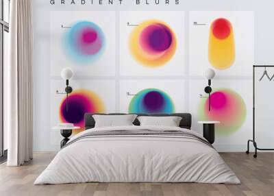 Vibrant colorful abstract gradient blurs design elements Wall mural