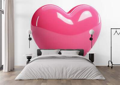 Pink heart 3d clip art Wall mural