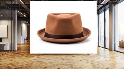 Pork pie fedora hat isolated on white background Wall mural