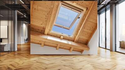 wooden skylight window Wall mural