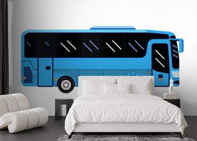 isolated vector illustration blue bus Wall mural