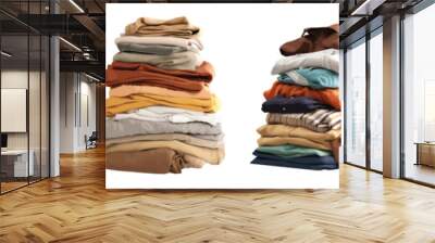 Stack of clothes vector set isolated on white background Wall mural