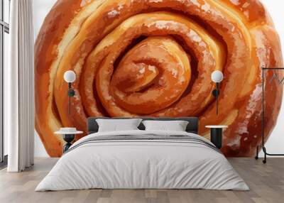 Sweet cinnamon bun roll clip art Wall mural