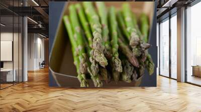 freh asparagus on dark stone surface Wall mural