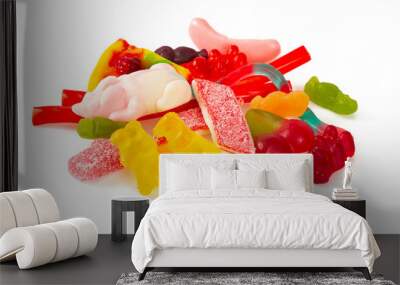 jelly candies isolated on white background Wall mural