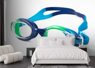 swimming glasses isolated on white background Wall mural