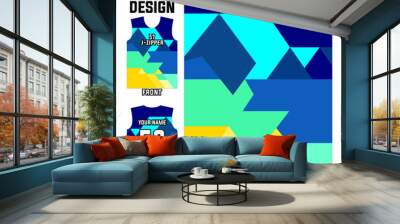 vector abstract design pattern for sublimation printing jersey fabric. uniform design template for sports team Wall mural