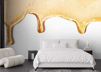 Flow of sweet honey on the white background Wall mural